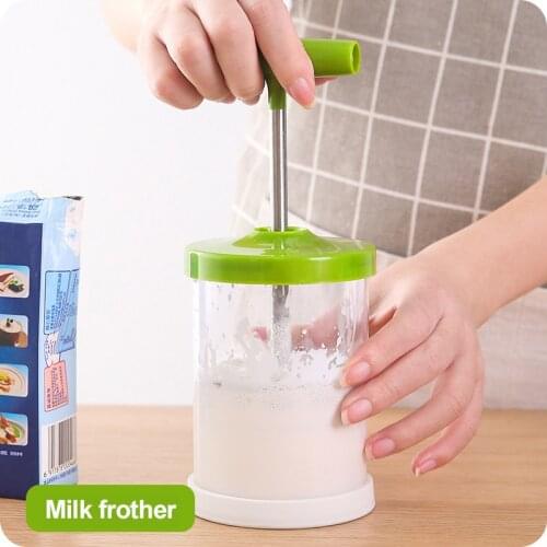 Manual Milk Frother Foam Maker Coffee Milk Double Mesh Egg Milk Creamer Foamer Kitchen Accessories Gadget Baking Tools Cocina