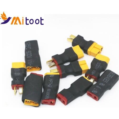10pcs T Male Plug to XT60 Male / T Female Plug to XT60 Female Adapter For RC Helicopter Quadcopter LiPo Battery Plug Connector