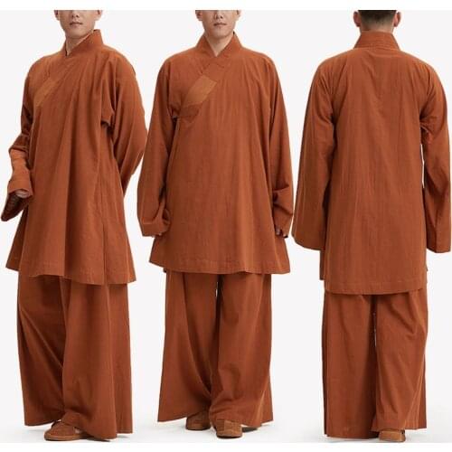 UNISEX blue/yellow 100%cotton Summer&Spring lay zen buddha uniforms buddhist shaolin monks kung fu suits lohan/arhat clothing