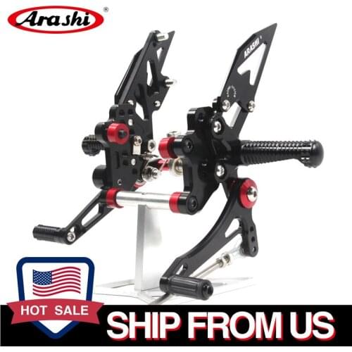 US Stock CNC Adjustable Footrest Rearset Foot Peg Pedal For KAWASAKI NINJA 300 EX300B ABS 2013 2014 2015 2016 2017 Accessories