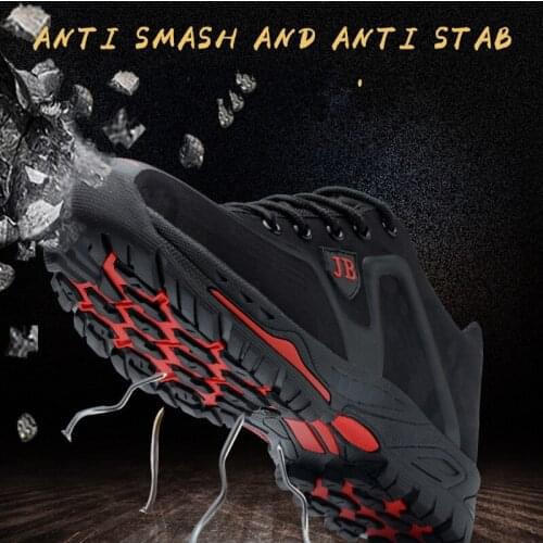 Steel Toe Cap Safety Shoes Men Women Puncture Proof Construction Safety Boots New Outdoor Breathable anti-skid lace-up Work Shoe