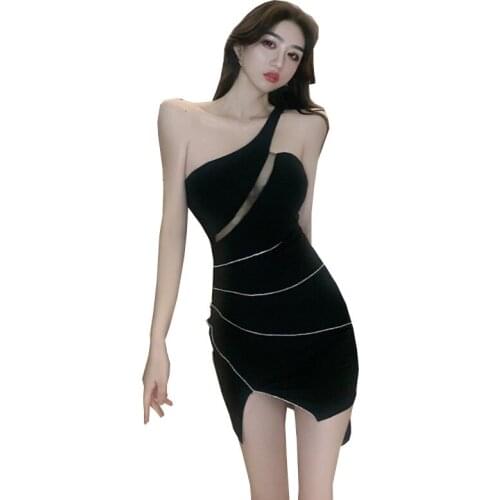 ZC3108 2021 Summer new women fashion temperamen Sexy slim high waist wrap buttock slit dress cheap wholesale