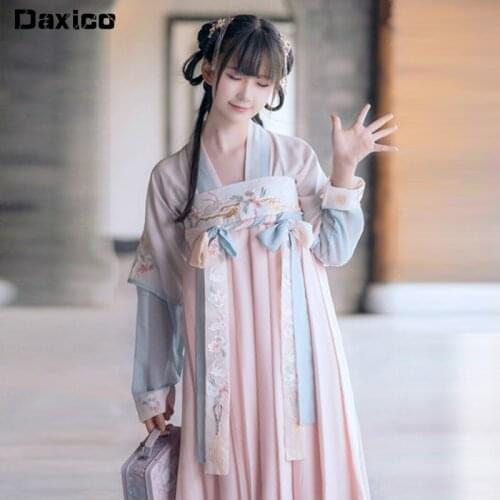 Women Traditional Hanfu Costume Female Hanfu Tang Dynasty Stage Lady Vestidos Tang Dynasty Clothing Folk Princess Dance Wear