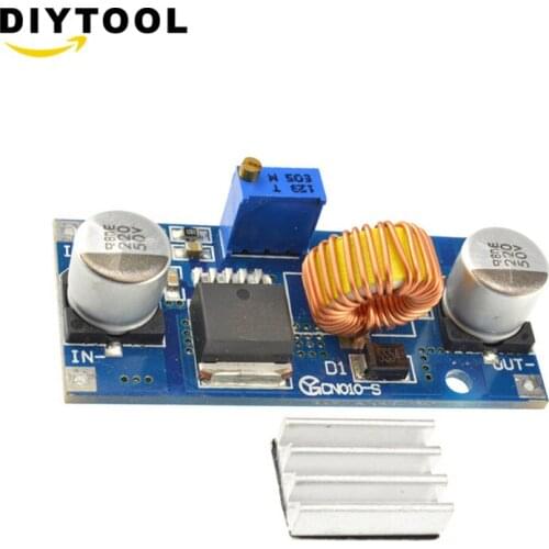 1PCS 5A XL4015 DC-DC 4-38V to 1.25-36V 24V 12V 9V 5V Step Down Adjustable Power Supply Module LED Lithium Charger With Heat Sink