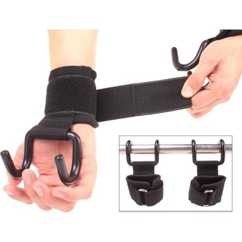 1 PCS Weight Lifting Hooks Hand-Bar Wrist Straps Gym Fitness Hook weight Strap Pull-Ups Power Lifting Gloves For Weight Training