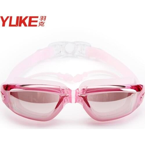 2020 YUKE Swimming Goggles Earplug Professional Adult Silicone Swim Cap Pool Glasses anti fog Adult Optical Waterproof Eyewear