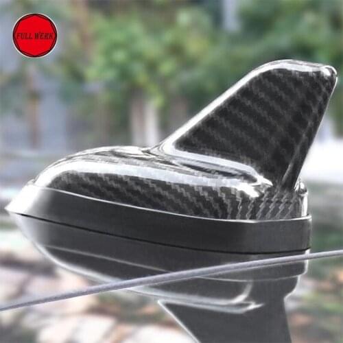 3K Carbon Fiber Car Shark Fin Antenna Universal for Tesla Model S Model X 2014-2017 Car Decoration Aerials Accessories 1 PC
