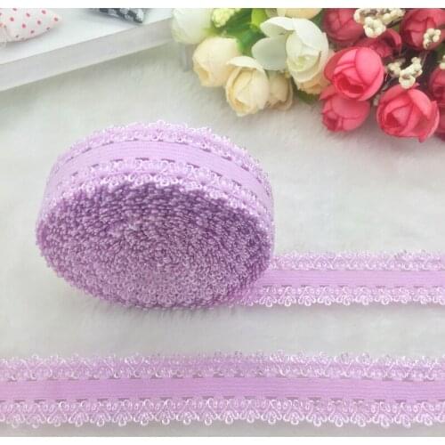 5yards/lot 3/4" 20mm Multirole Light Purple Fold Over Elastic Spandex Lace Band Ties Hair Accessories Lace Trim Sewing Notion