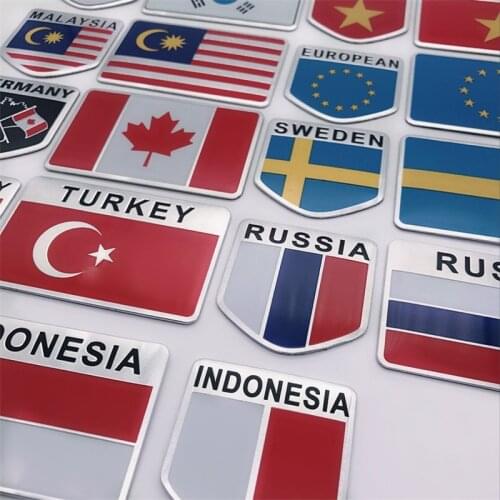 Aluminum Alloy America France England National Flags Car Styling Motorcycle Luggage Decal Emblem Badge car sticker