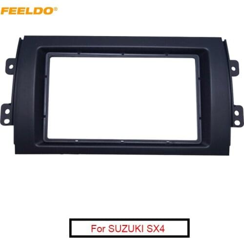 FEELDO Car 2DIN Refitting Radio Stereo DVD Frame Fascia Dash Panel Installation Kits For SUZUKI SX4 (07~10) # AM2214