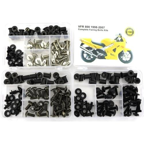 Fit For Honda VFR800 1998-2001 Motorcycle Complete Full Fairing Bolts Kit Bodywork Screws Nut Side Covering Screws Bolts Steel