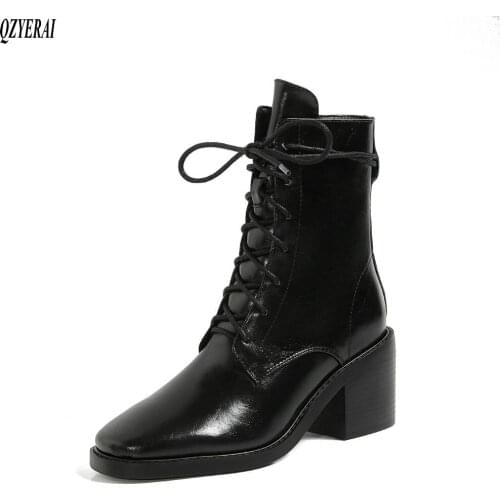 2020 New Winter Martin boots Women boots Motorcycle boots Genuine leather Ankle boots Women shoes keep warm Size 34-40