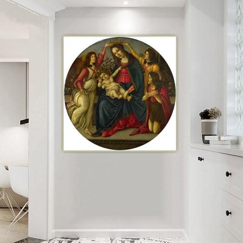 Citon Sandro Botticelli《The Virgin and Child with Saint Anne and Saint John the Baptist》Canvas Art Oil Painting Home Decoration