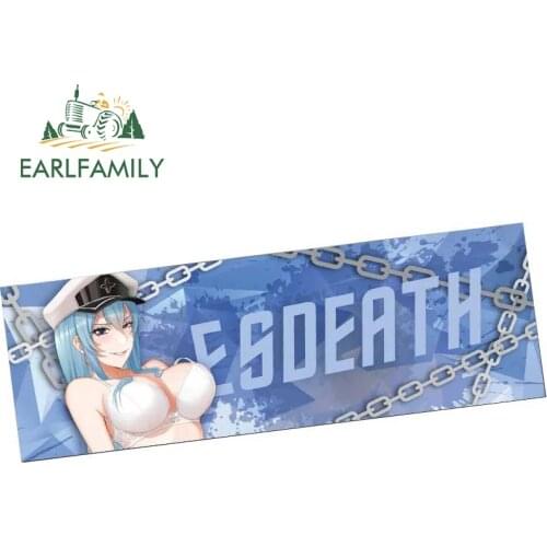 EARLFAMILY 13cm x 5.7cm for Akame Ga Kill Esdeath Funny Car Stickers Vinyl Car Wrap DIY Decals Creativite Motorcycle Decoration