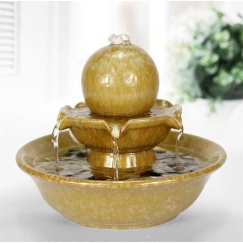 European Modern Ceramic Water Fountain Ornaments Living Room Feng Shui Crafts Office Desktop Waterscape Home Decoration Gifts