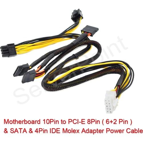 Well Tested 10Pin to PCI-E 8Pin ( 6+2 Pin ) & SATA & 4Pin IDE Molex Adapter Power Cable For HP DL380G6 G7 Server Power Cable