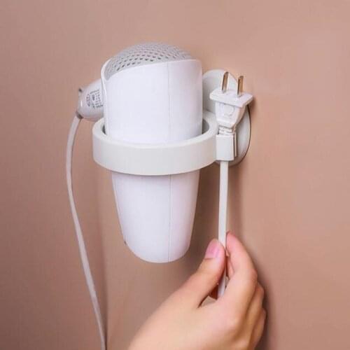 Innovative Wall Mounted Hair Dryer Rack Metal Bathroom Shelf Storage Hairdryer Holder Set Bathroom Shelf for Washroom Supplies
