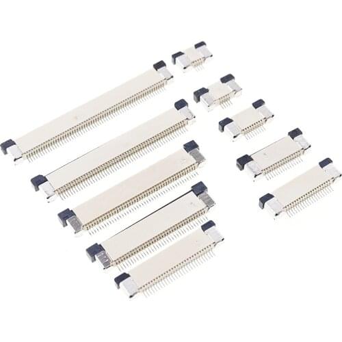 100pcs FFC FPC connector 0.50 mm 4 5 6 8 9 10 12 14 16 20 22 24 26 28 30 32 34 36 40 50 54 60 Pin Top Contact Right angle SMD
