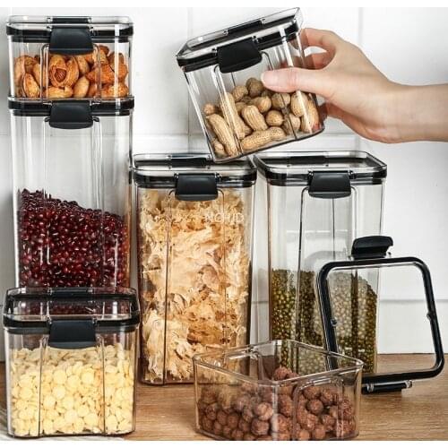 Kitchen Storage Food Storage Container Plastic Kitchen Refrigerator Noodle Box Multigrain Storage Tank Transparent Sealed Cans