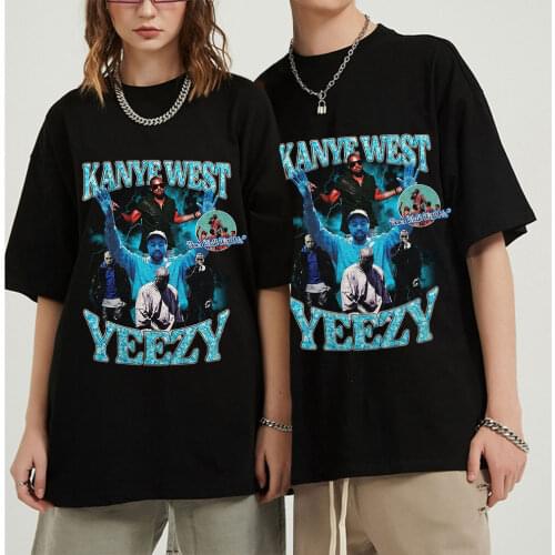 Summer Kanye West T Shirt Men Women Tshirts Short Sleeve Harajuku 100% Cotton Mens Tshirts Tee Shirt Oversized Streetwear