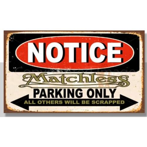 Matchless Motorcycles PARKING METAL TIN SIGN POSTER WALL PLAQUE
