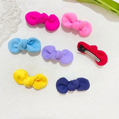 Miss cute Fashion Bow Hair Clips Handmade Hairpins Girls Boutique Headwear Fabric Bow Children Wholesale Hair Accessories