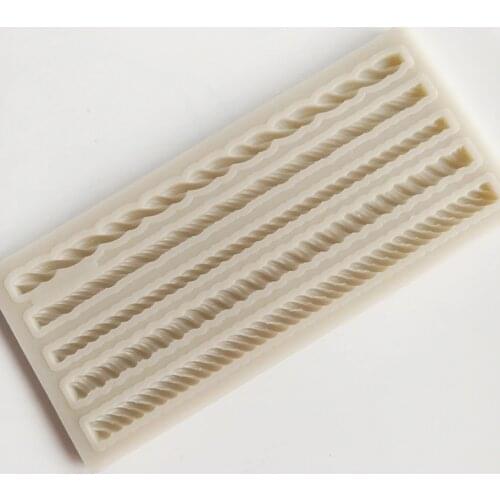 Minsunbak Small Pearl Silicone Fondant Mold Braided Rope Cake Edge Decoration Tool DIY Chocolate Kitchenware Baking Tools