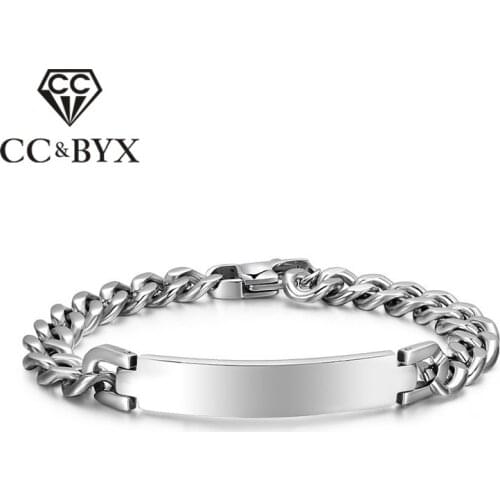 CC Fashion Jewelry Bracelets For Men Classic Simple Bangles Titanium Stainless Steel Magnet Bracelet Bijouterie BR-001