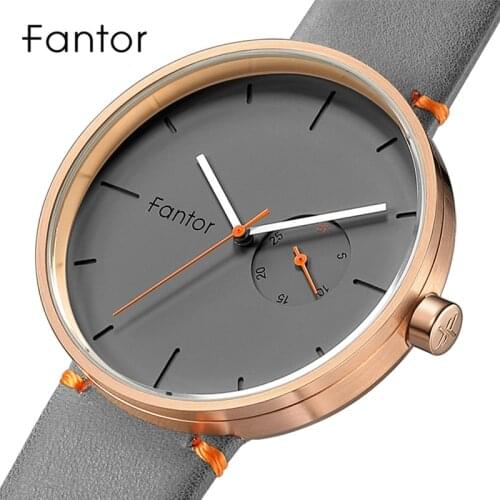 Mens Watch Fantor Top Brand Casual Luxury Quartz Wristwatches Mens Classic Minimalist Waterproof Leather Watches Male Clock