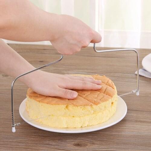 New Double Line Adjustable Stainless Steel Metal Cake Cut Tools Cake Slicer Device Decorating Mold Bakeware Kitchen Cooking Tool