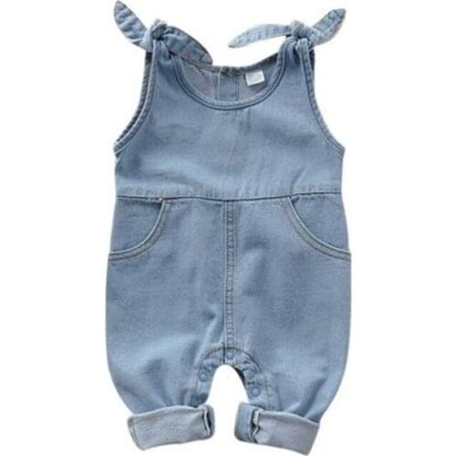 0-18M Newborn Baby Boy Baby Girl Clothes Blue Denim Romper For Newborns 2020 New Born Baby Jumpsuit Outfit Set Overall