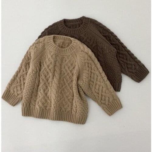 Korean Style Baby Girls Boys Long Sleeve Solid Color Sweaters Spring Autumn Kids Pullovers Tops Baby Boys Girls Knitting Clothes