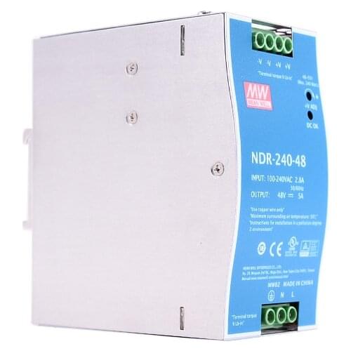 Original Mean Well NDR-240 series meanwell DC 24V 48V 240W Single Output Industrial DIN Rail Power Supply
