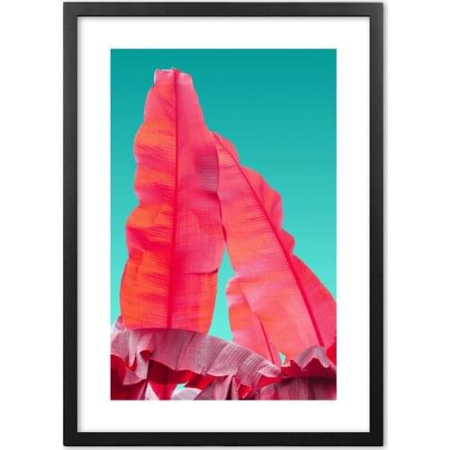 Red Banana Leaf Plant Nordic Posters And Prints Wall Art Paper Painting Scandinavian Wall Pictures For Living Room Decor