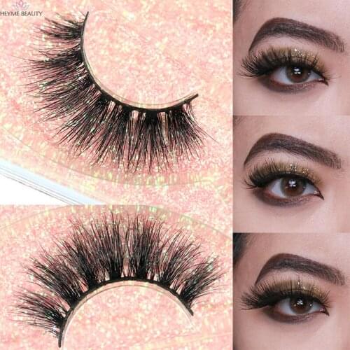 HEYME Makeup Eyelashes 3D Mink Lashes Dramatic Fluffy Soft Wispy Volume Natural Long Thick Cross False Eyelash Reusable Eyelash