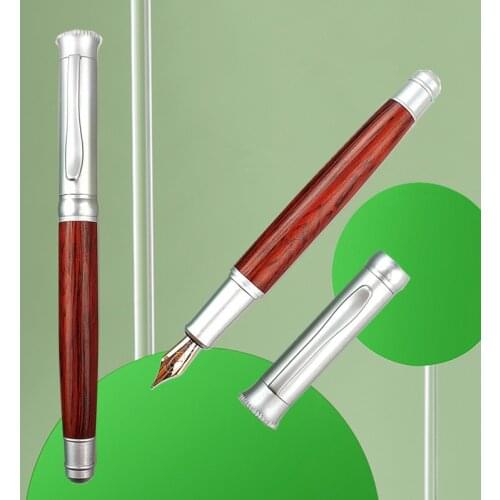 Metal/Wood Handmade Natural Wood Fountain Pen Iridium F Nib Ink Pen