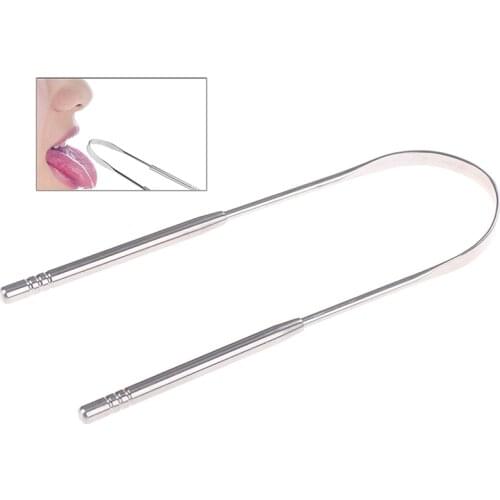 Stainless Steel Tongue Scraper Cleaner Fresh Breath Cleaning Coated Tongue Toothbrush Improve Oral Hygiene Tongue Cleaner Tool