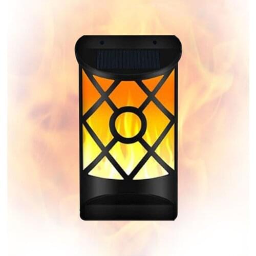 Solar Wall Lights Outdoor Flickering Dancing Flames Lights Waterproof Garden Patio Landscape Light Solar Wall Mounted Night Lamp