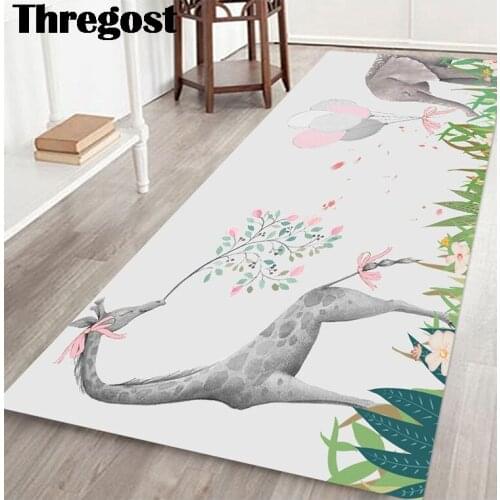 Thregost Print Floor Mats for Living Room Anti-Slip Microfiber Carpet Bedroom Bathroom Rugs Water Absorption Rug