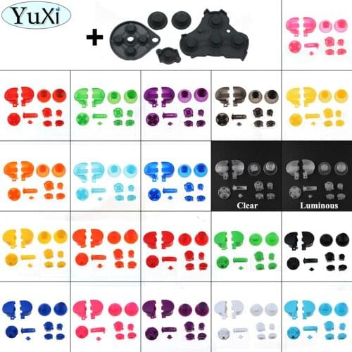 YuXi For Gamecube Controller Mod Colorful Complete button set with for NGC button set with Rubber conductive button