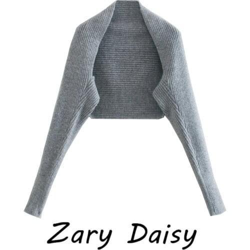 Zary Daisy new lazy T-shirt shawl style loose casual sleeve fashion celebrity knitting cardigan