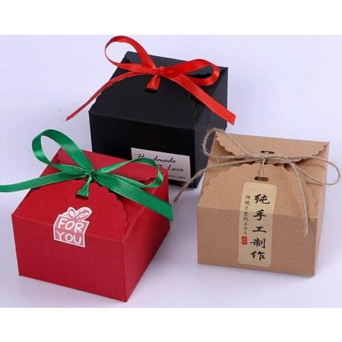 200pcs Kraft Paper Gift Boxes Candy Cookie Boxes Black Cardboard Manual Soap Packing Box for Wedding Party
