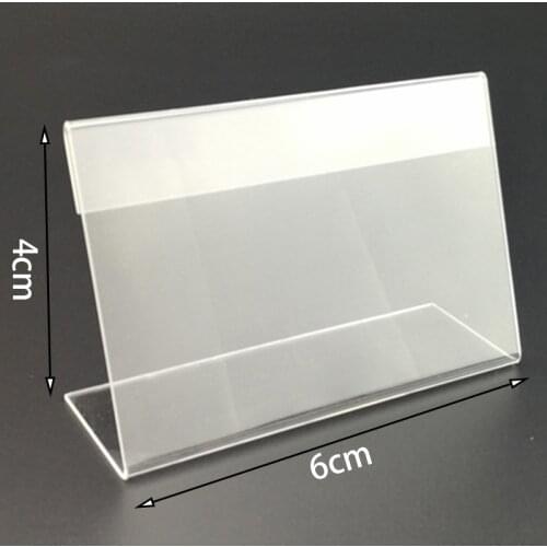 25Pcs 6*4cm Acrylic L-shaped Price Tag Display Holder Rack Label Stands Tool For Utility Poles, Price Tags
