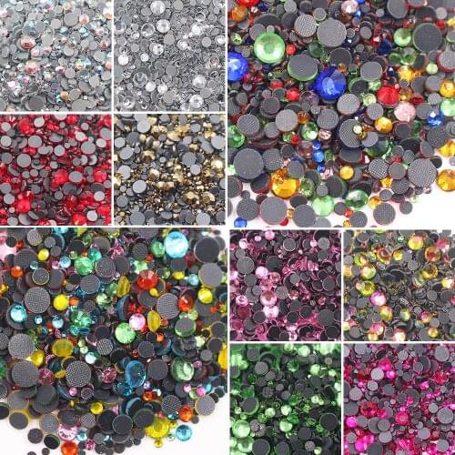 Hotfix Rhinestones Ss6-ss30 Mix Size Flatback Glitter Crystals Strass Stone Beads Adhesive-Back Glue On Rhinestones for Clothes