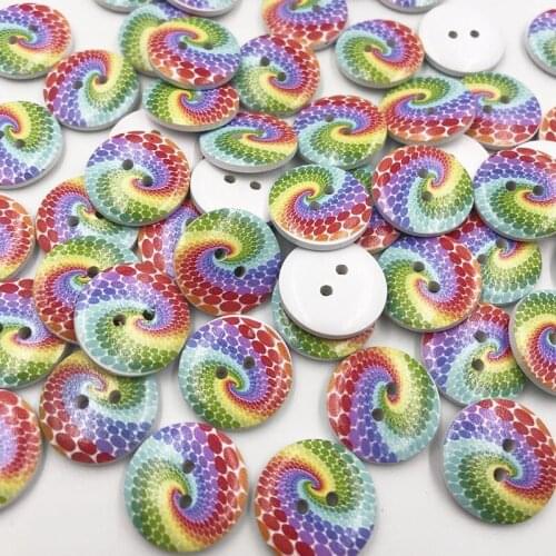 New 50pcs multicolor Wood Buttons 20mm Sewing Craft Mix Lots WB706