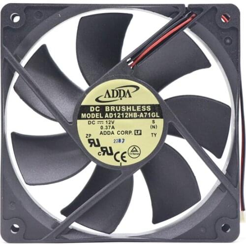 ADDA AD1212HB-A71GL 12cm 12V 0.37A Chassis Power Supply Silent Cooling Flow Fan For CPU Casing