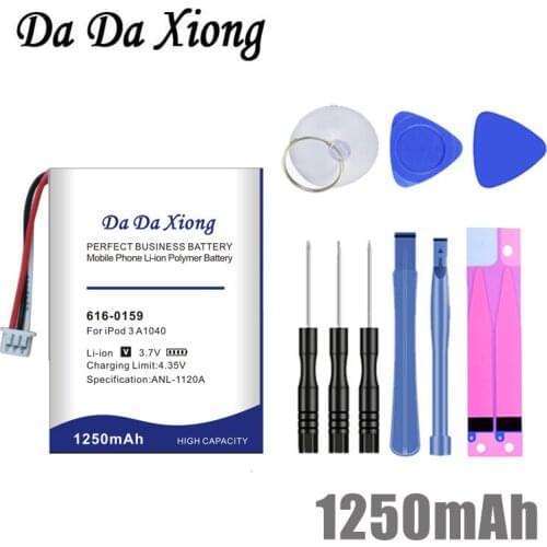 Battery for iPod 3 3G 3rd Generation A1040 1250mAh 616-0159 High Quality Mobile Phone Replacement Accumulator