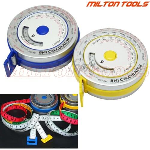 50pcs/lot Aluminum BMI measure tape BMI calculator body measure tape