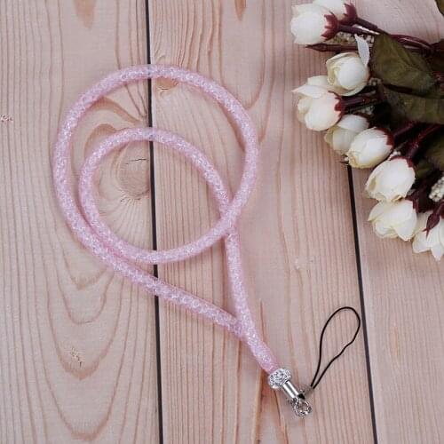 Bling Neck Crystal Rhinestone Lanyard Strap Cell Phone ID Card Badge Key Holder