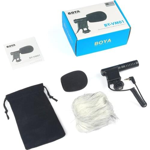 BOYA BY-VM01 Camera Video Broadcast Record Mini Shotgun Microphone compatible for Nikon Canon Sony Gopro DSLR Camcorder DV